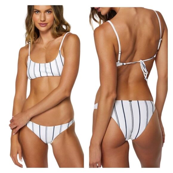 NWT O’Neill Classic Stripe Surfside Top and Mina Bottoms L (Top) and XL (Bottom) - Picture 1 of 10